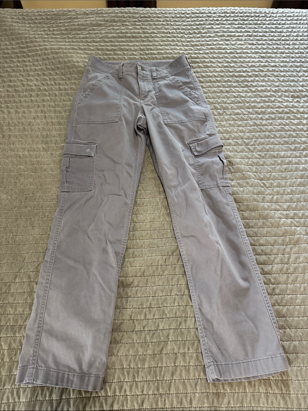 Blue grey cargo LLBean pants size 4